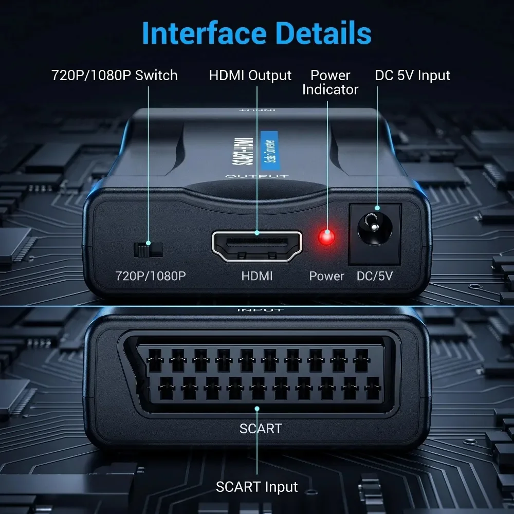 Converter Adapter with USB Cab - đánh giá và giá Scart To Hdmi