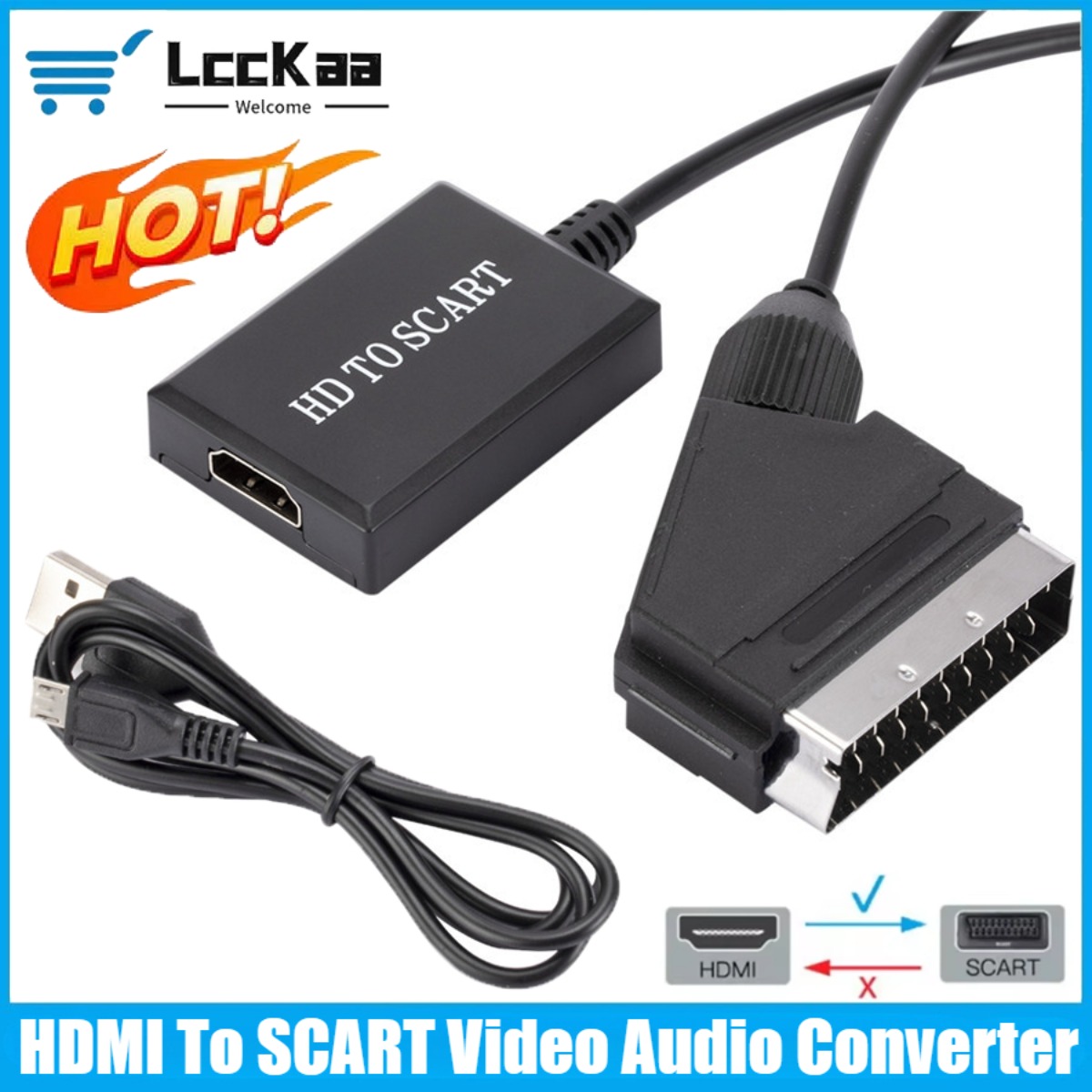 LccKaa 1080P HDMI To SCART Ada - đánh giá và giá Scart To Hdmi